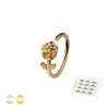 12PCS OF ROSE FLOWER TOP 316L SURGICAL STEEL HOOP NOSE RING BOX